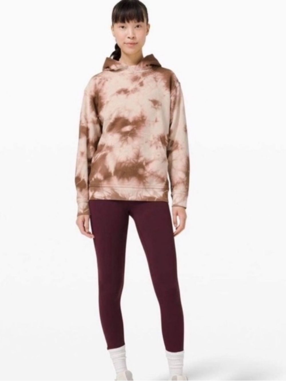 Lululemon Earth Dye Clay All Yours Hoodie Brown Tie Dye size 10